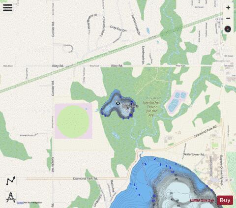 Bridge Lake depth contour Map - i-Boating App - Streets