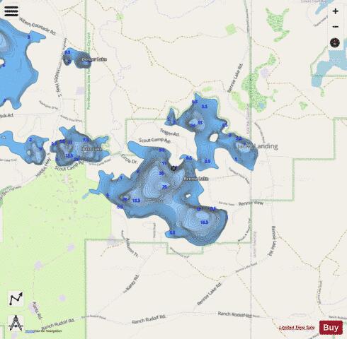 Rennie Lake depth contour Map - i-Boating App - Streets