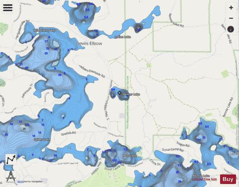 Denzer Lake depth contour Map - i-Boating App - Streets