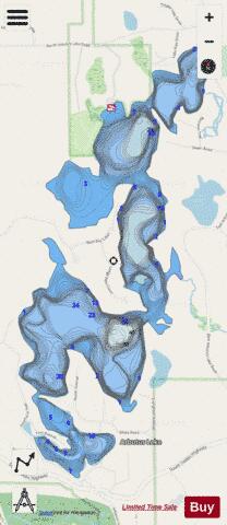 Arbutus Lake depth contour Map - i-Boating App - Streets