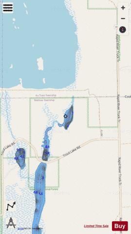 Trout Lake Pond, North depth contour Map - i-Boating App - Streets