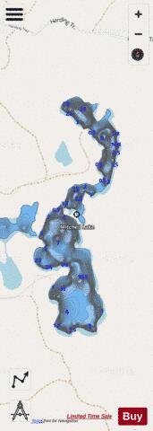 Mitchell Lake depth contour Map - i-Boating App - Streets