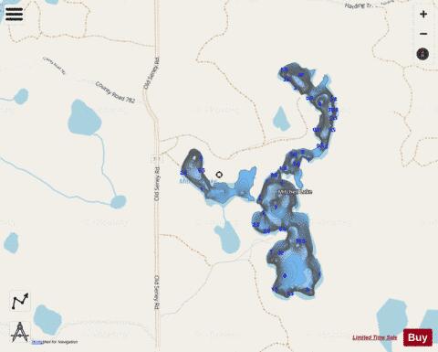 Mitchell Lake West depth contour Map - i-Boating App - Streets