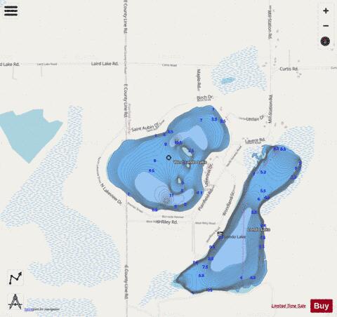 West Londo Lake depth contour Map - i-Boating App - Streets