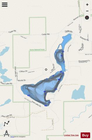 Jose Lake depth contour Map - i-Boating App - Streets