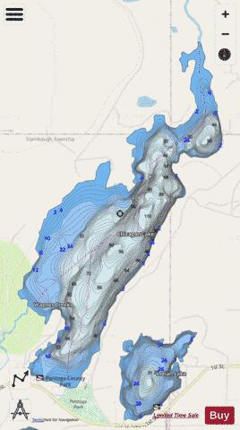 Chicagon Lake depth contour Map - i-Boating App - Streets