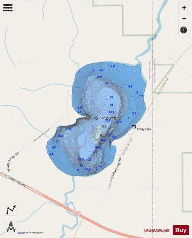 Emily, Lake depth contour Map - i-Boating App - Streets