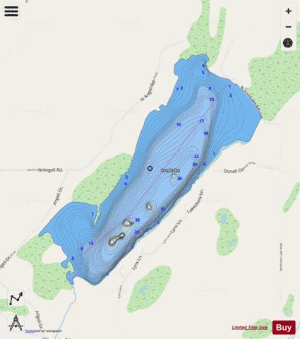 Iron Lake depth contour Map - i-Boating App - Streets