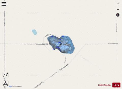 Halls Lake depth contour Map - i-Boating App - Streets
