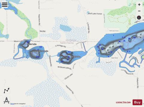 Olcott Lake depth contour Map - i-Boating App - Streets