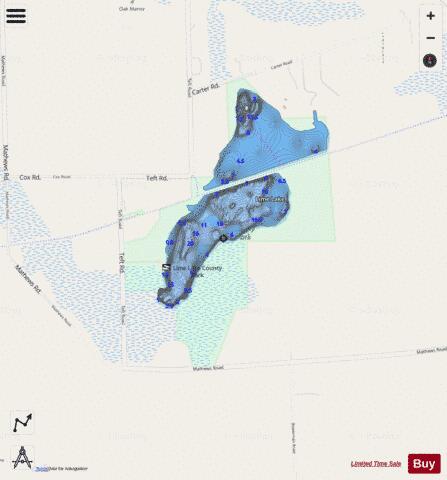Lime Lake (South) depth contour Map - i-Boating App - Streets