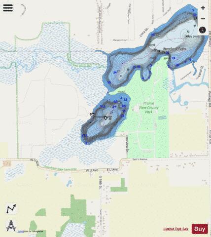 Hogset Lake depth contour Map - i-Boating App - Streets