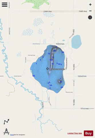Osterhout Lake depth contour Map - i-Boating App - Streets