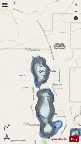 North Blue Lake depth contour Map - i-Boating App - Streets