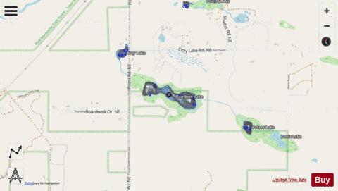 Rainbow Lake depth contour Map - i-Boating App - Streets