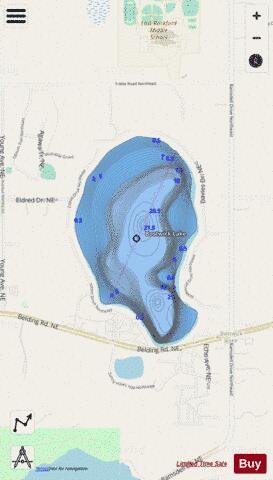 Bostwick Lake depth contour Map - i-Boating App - Streets