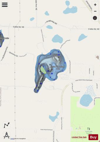 Little Pine Island Lak depth contour Map - i-Boating App - Streets