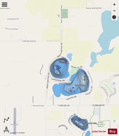 Little Myers Lake depth contour Map - i-Boating App - Streets