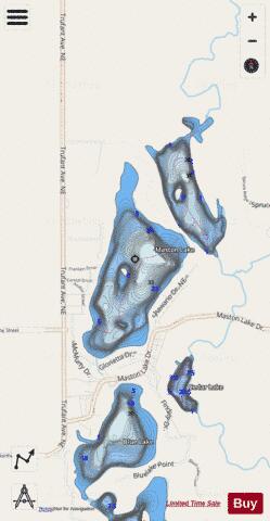 Maston Lake depth contour Map - i-Boating App - Streets