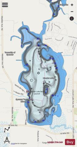 Lincoln Lake depth contour Map - i-Boating App - Streets