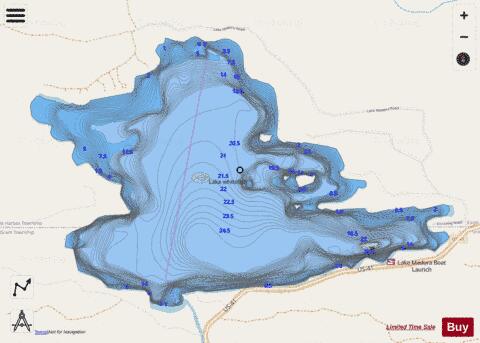 Medora, Lake depth contour Map - i-Boating App - Streets