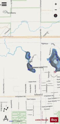 Foreman Lakes depth contour Map - i-Boating App - Streets
