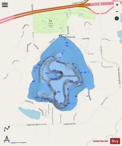 Nepessing Lake depth contour Map - i-Boating App - Streets