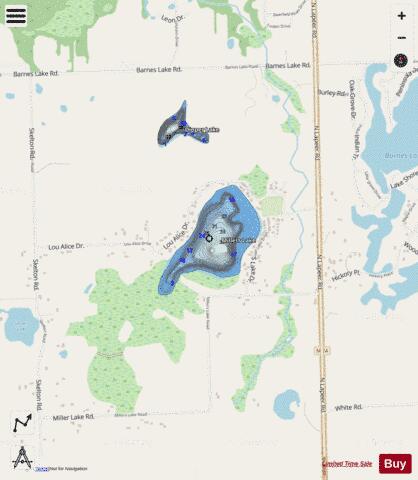 Millers Lake depth contour Map - i-Boating App - Streets