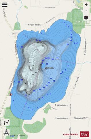 Lime Lake depth contour Map - i-Boating App - Streets