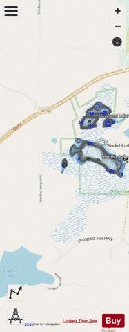 Onemile Lake depth contour Map - i-Boating App - Streets