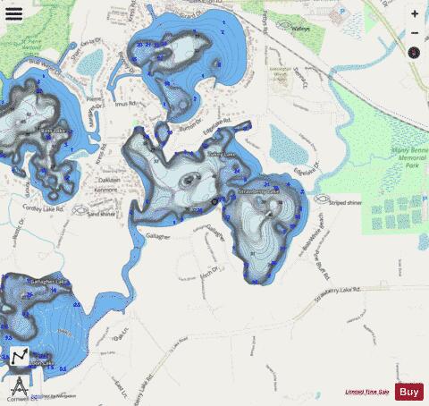 Strawberry Lake depth contour Map - i-Boating App - Streets