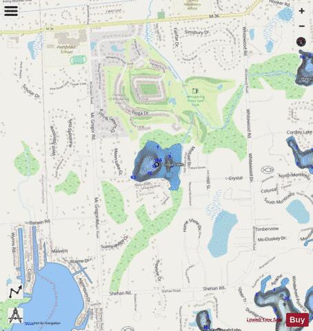 Tioga Lake depth contour Map - i-Boating App - Streets