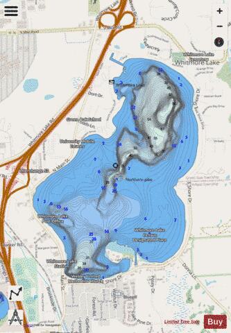 Whitmore Lake depth contour Map - i-Boating App - Streets