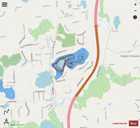 School Lake depth contour Map - i-Boating App - Streets