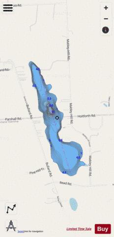 Tyrone Lake depth contour Map - i-Boating App - Streets