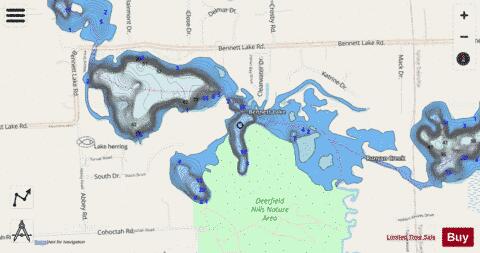 Bennett Lake depth contour Map - i-Boating App - Streets