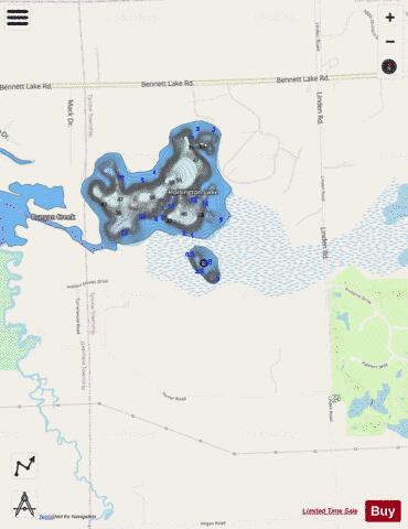Clough Lake depth contour Map - i-Boating App - Streets