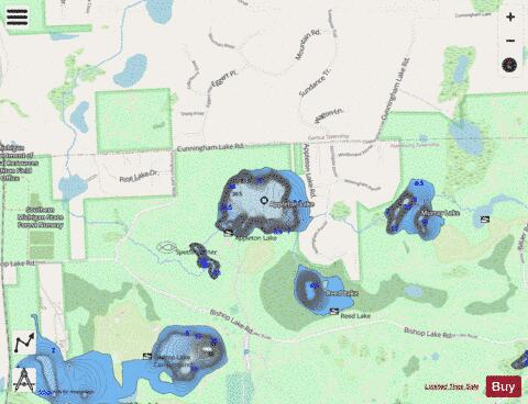 Appleton Lake depth contour Map - i-Boating App - Streets
