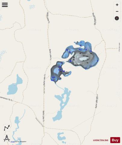 Belle Lake, Central depth contour Map - i-Boating App - Streets