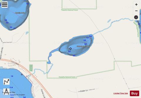 Freschette Lake depth contour Map - i-Boating App - Streets