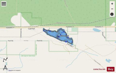 Garnet Lake depth contour Map - i-Boating App - Streets