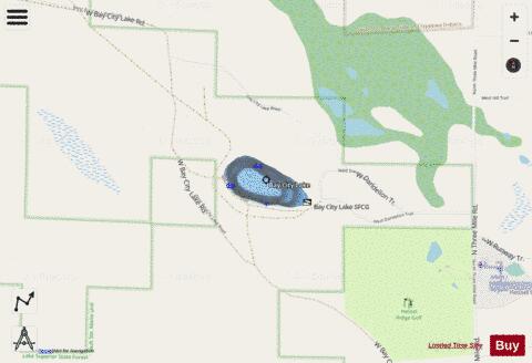Bay City Lake depth contour Map - i-Boating App - Streets
