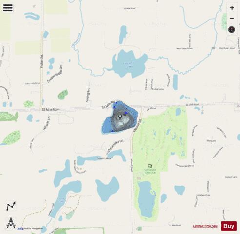 Cusick Lake depth contour Map - i-Boating App - Streets