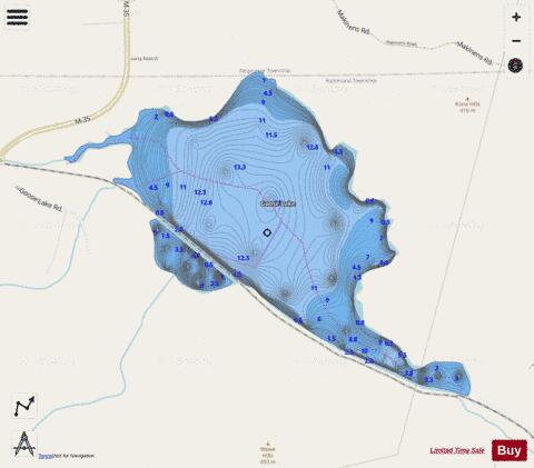 Goose Lake depth contour Map - i-Boating App - Streets