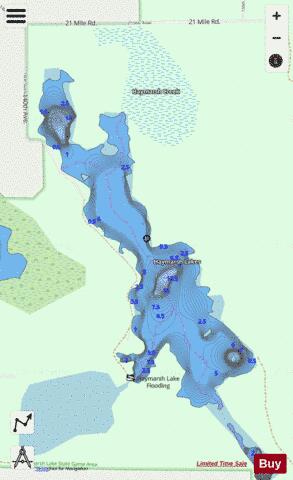 Haymarsh Lakes (north) depth contour Map - i-Boating App - Streets