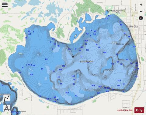 Missaukee, Lake depth contour Map - i-Boating App - Streets