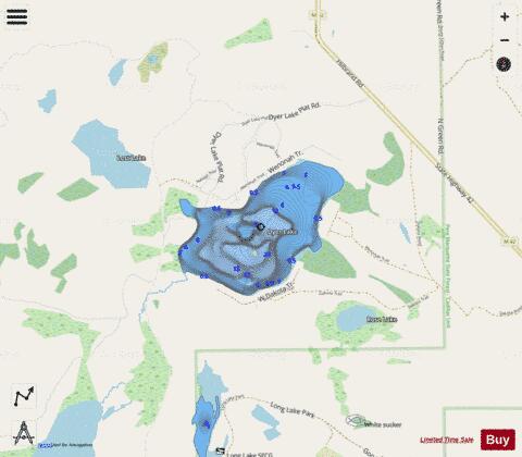 Dyer Lake depth contour Map - i-Boating App - Streets