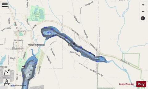 Saint Clair Lake depth contour Map - i-Boating App - Streets