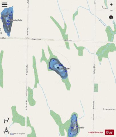 Moblo Lake depth contour Map - i-Boating App - Streets