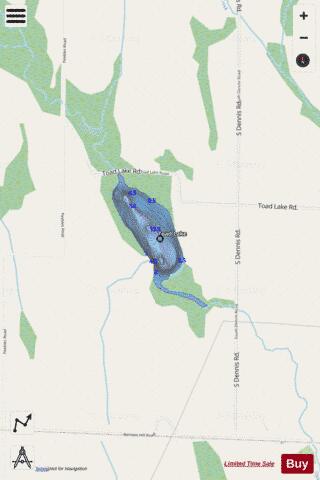 Toad Lake depth contour Map - i-Boating App - Streets